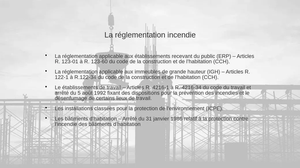 Photo d'un support de formation en lien avec la sécurité incendie des ERP