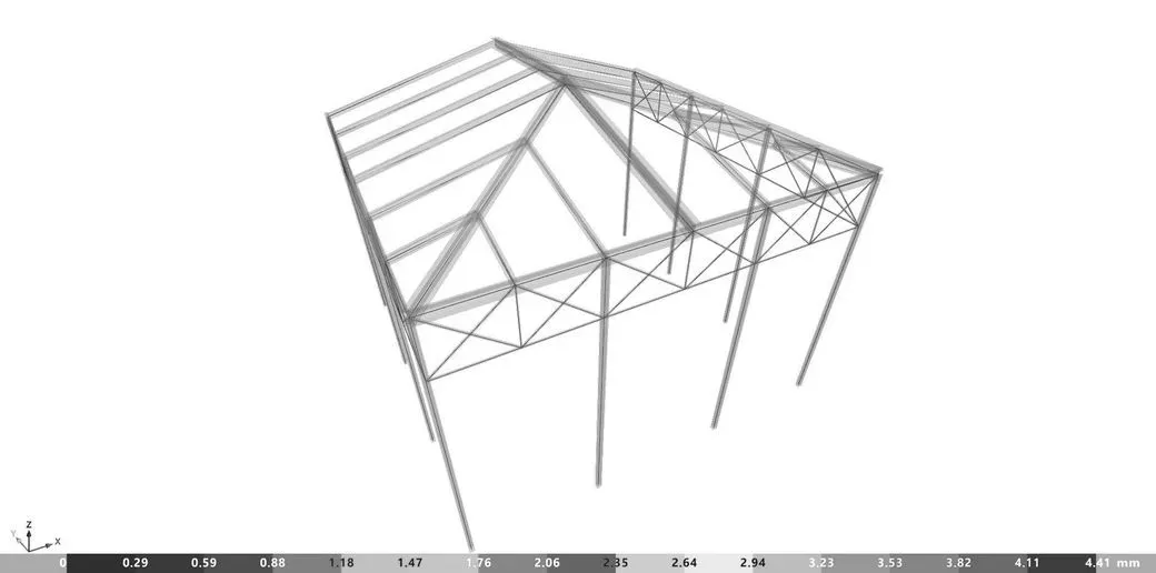 Photo d'un modèle de calcul structurel